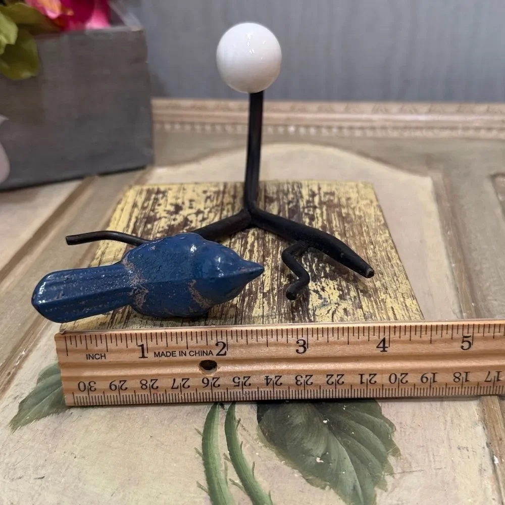 Rustic Wood Mounted Bird on Branch Wall Hook Rustic Farmhouse Cottagecore